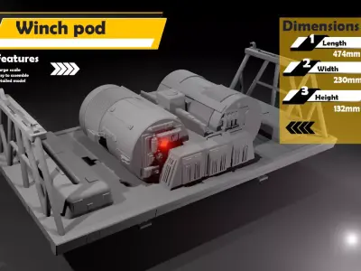 1-24 scale Space 1999 Eage Winch pod  3D print model