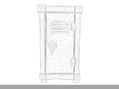 Stylized Metal Locker Game Ready - AI Low-poly 3D model