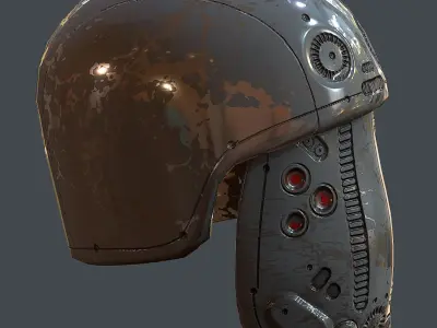 Gas mask helmet 3d model scifi Low-poly Low-poly 3D model Low-poly 3D model 58