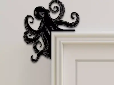 Octopus Door Corner Decor 3D print model get