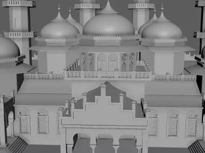 Baiturrahman Grand Mosque Indonesia 3D Model FBX Textured Low-poly 3D model