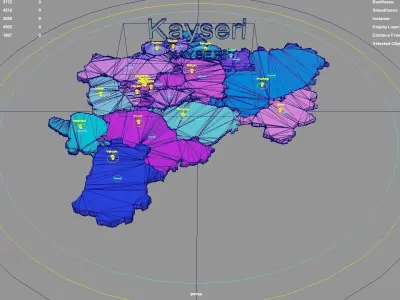Kayseri  Central Anatolia Region  Turkey map region geography 3D model