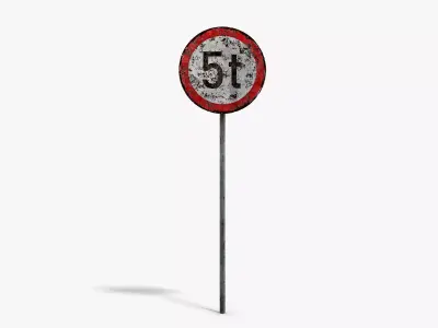 Damaged Max Weight Sign Low-poly 3D model
