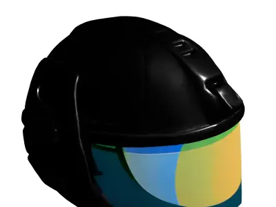 SciFi Pilot Combat Helmet Low-poly 3D model