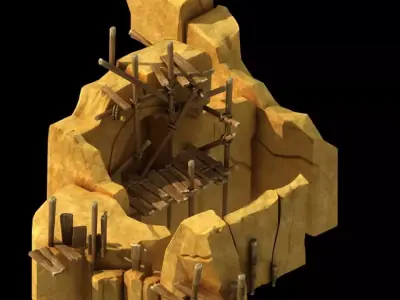 Mountain Building - Bamboo Racks 2 3D model
