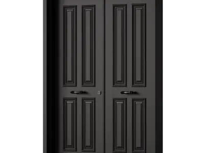 Entrance doors Wooden classic double door 3D model