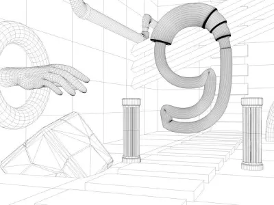 abstract animation  Low-poly 3D model