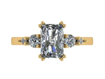 Prong Radiant shaped ring 3D print model