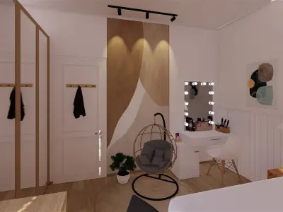 Modern 2021 Teen Bedroom 4x3m 3D model
