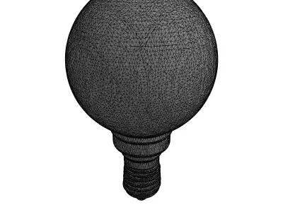 Modern Spherical LED Light Bulb E14 Low-poly 3D model