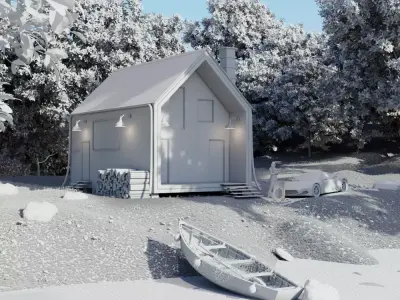 forest cabin 3D model buy