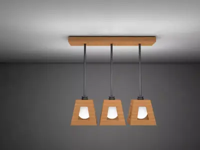 Wooden Chandelier 3D model order