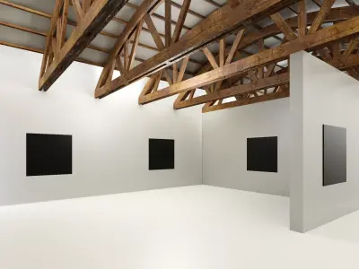 VR Art Gallery - Wooden Beams Low-poly 3D model