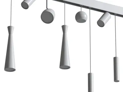 Ceiling Track light Set 3D model
