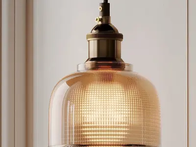 Sosie - Retro Europan Color Glass Pendant Light 3D model