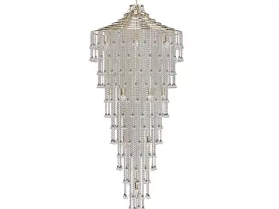 Diyas Inina 15 Light Tall Pendant E14 French Gold Cristal 3D model