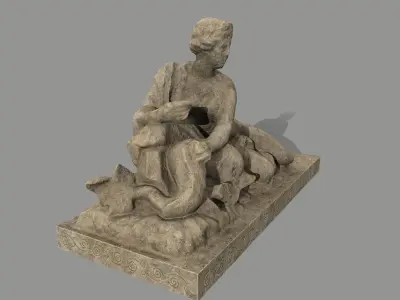 Woman  Statue Low-poly 3D model