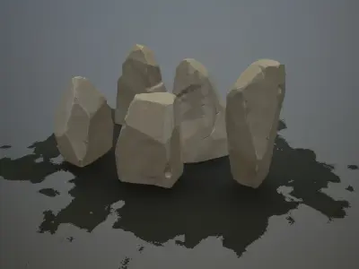 Gameready stones set of rocks Low-poly 3D model
