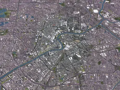 Tianjin - 3D City Model Low-poly 3D model