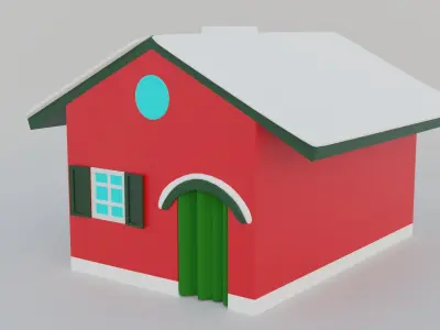 Winter House Low-poly 3D model get