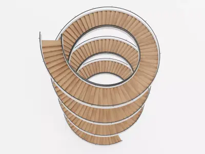 Spiral Staircase V1 - Modern Interior Stairs Low-poly 3D model