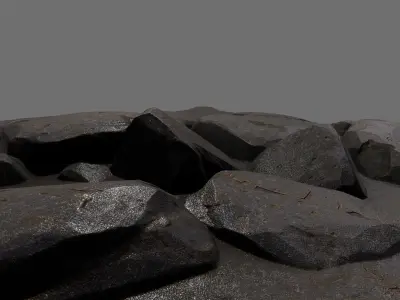 floor rock 5 Low-poly 3D model