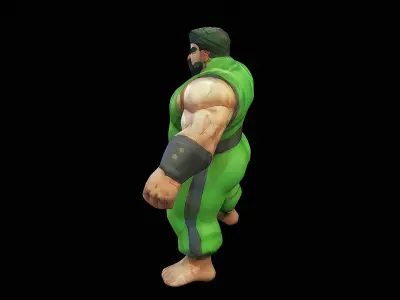 street fighter inspired character 3D model