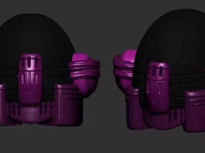 helmet high poly sculpt 3d printable ver 7 3D model 3D model 187