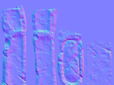 old bricks Low-poly 3D model