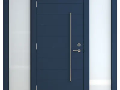 Door-101 modern front door with glass panels 3D model