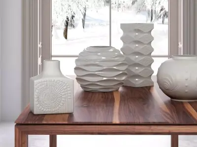 White Ceramic Set 01 3D model