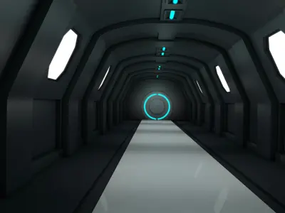 Sci Fi Tunnel Low-poly 3D model