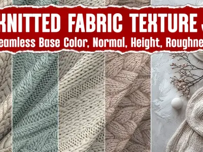 Knitted Fabric VOL01 4K Seamless PNG PBR Textures Texture