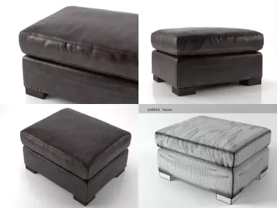 Library Leather Ottoman 3D model