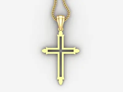High Cross Pendant Light Gold 18K 4CP055 3D print model