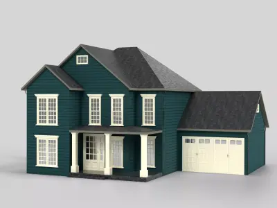 British House Design 16T3  Low-poly 3D model