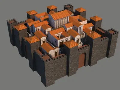 Rome town Low-poly 3D model