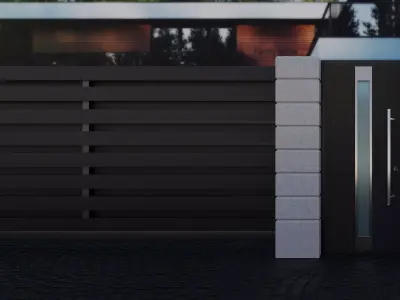 Modern Fence 3D model