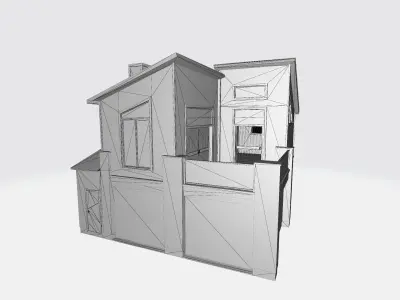 Tiny House Mini Modern Villa Low-poly 3D model