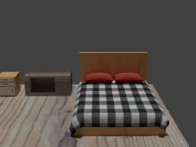 Classic room Low-poly 3D model