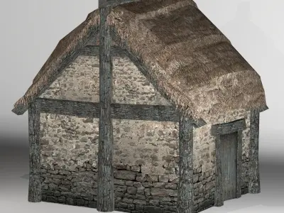 Thatched house Free low-poly 3D model