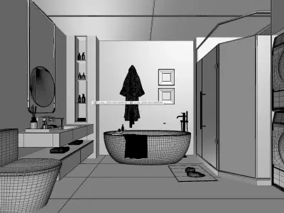 Modern Bathroom 3D Model 3D model