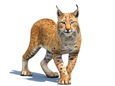  Animated Caracal and Lynx Tufted-Ear Wildcats 3D Bundle 