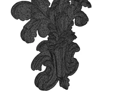 Elegant Ornate Wall Decor Relief Low-poly 3D model