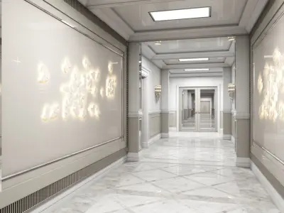 Grand Corridor Tileable Kit 2 3D model