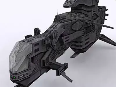 3DRT - Sci-Fi Airspace - Spaceship 01B Low-poly 3D model