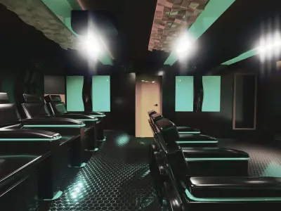 cinema room with lights Free 3D model