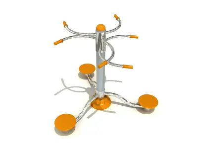 Stainless Outdoor Fitness Equipment Set 6 Units 3D model