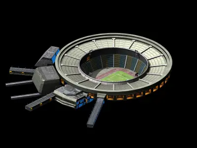 Different dimension - stadium - square 02 3D model