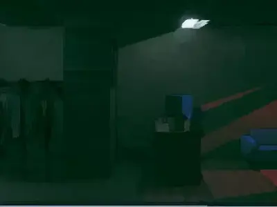 Laundromat room with lights Free 3D model